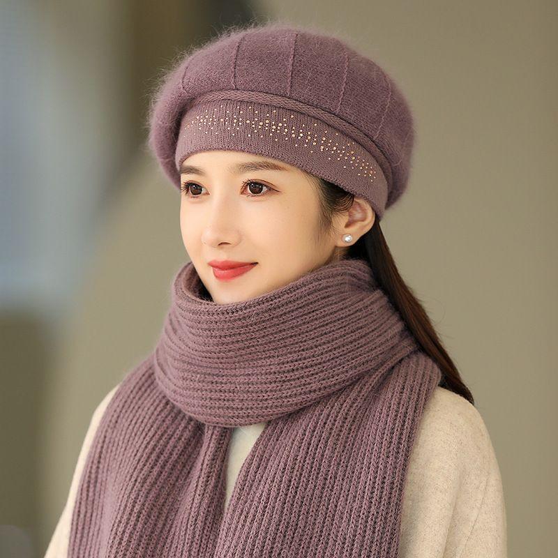 Hut Damen Herbst und Winter Warm Vielseitig Wollmütze Fleece Strickmütze Tide Radfahren Ohrenschützer Baskenmütze only hat von Joom DACH