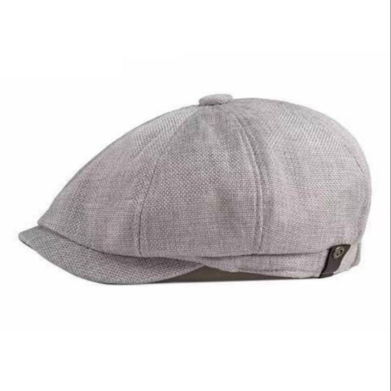 Hut Herren Achteckiger Hut Frühling und Sommer Dünnschliff Leinen Atmungsaktiv Entenzungenhut Herren Retro Freizeit Baskenmütze Malerhut average size licht grau von Joom DACH