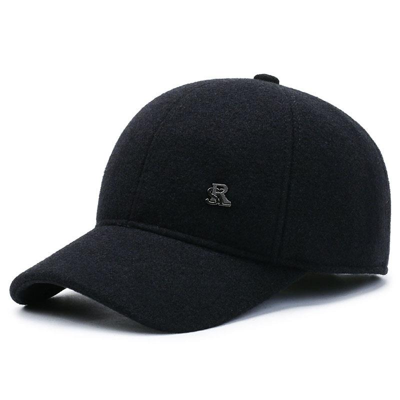 Hut Herren Herbst und Winter Wolle Baseballkappe Vielseitige Mittelalte und Ältere Fleece Warme Mütze Papa's Ohrenschutzkappe Adjustable schwarz von Joom DACH