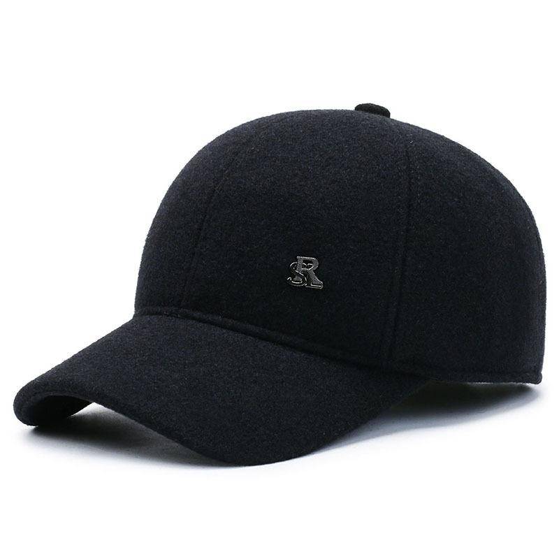 Hut Herren Herbst und Winter Wolle Baseballkappe Vielseitige Mittelalte und Ältere Fleece Warme Mütze Papa's Ohrenschutzkappe Adjustable schwarz von Joom DACH