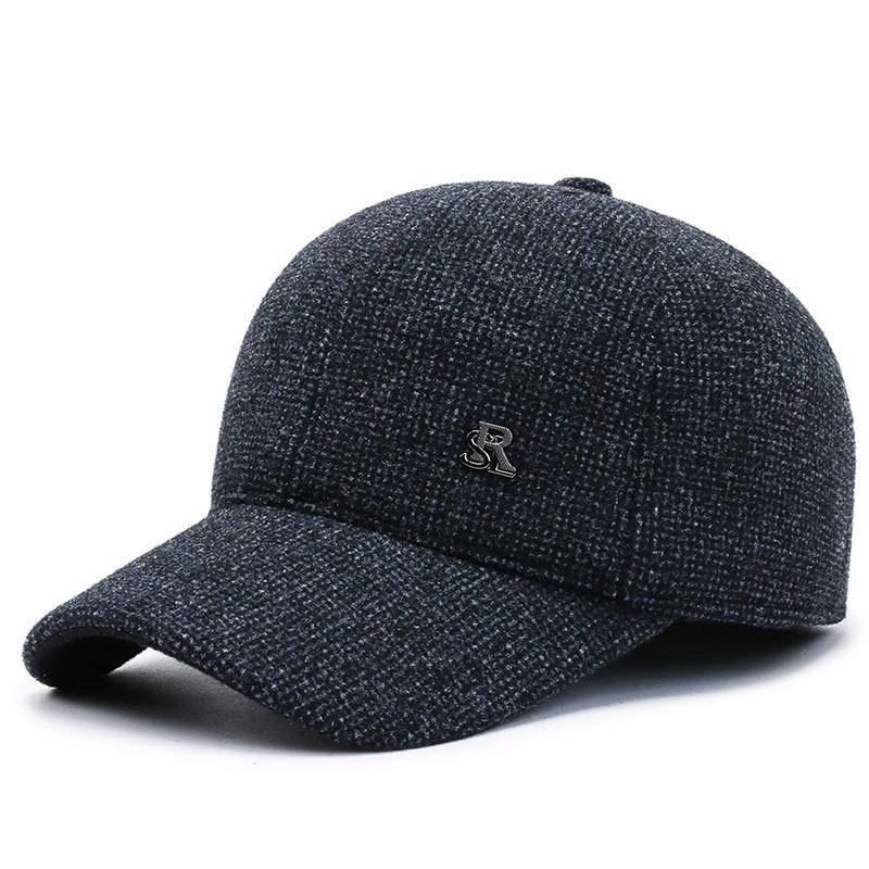Hut Herren Herbst und Winter Wolle Baseballkappe Vielseitige Mittelalte und Ältere Fleece Warme Mütze Papa's Ohrenschutzkappe Adjustable graue von Joom DACH