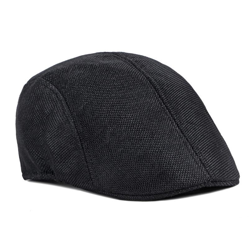 Hut Herren Newsboy Caps Baskenmütze Britischen Retro Sommer Atmungsaktive Gatsby Maler Hüte Vorwärts Hut Fahrer Ivy Hut Gorro Hombre Boina 56-58cm schwarz von Joom DACH