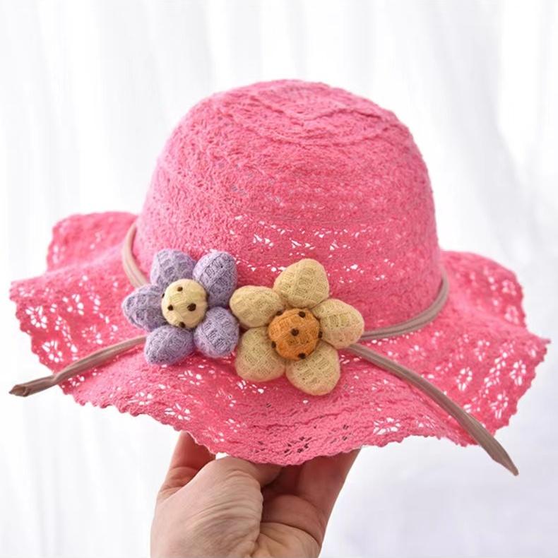 Hut Mädchen Baby Sommer Dünner Breitkrempiger Sonnenschutzhut für Mädchen Sonnenschutz Niedlicher Mädchen Sonnenhut 54cm von Joom DACH