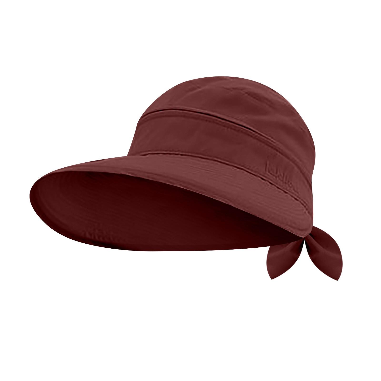 Hut frauen Sommer Zipper Abnehmbare Leere Top Hut Outdoor Radfahren Sonnenhut frauen Hut Gesicht-bedeckende Sonnenhut One Size weinrot von Joom DACH