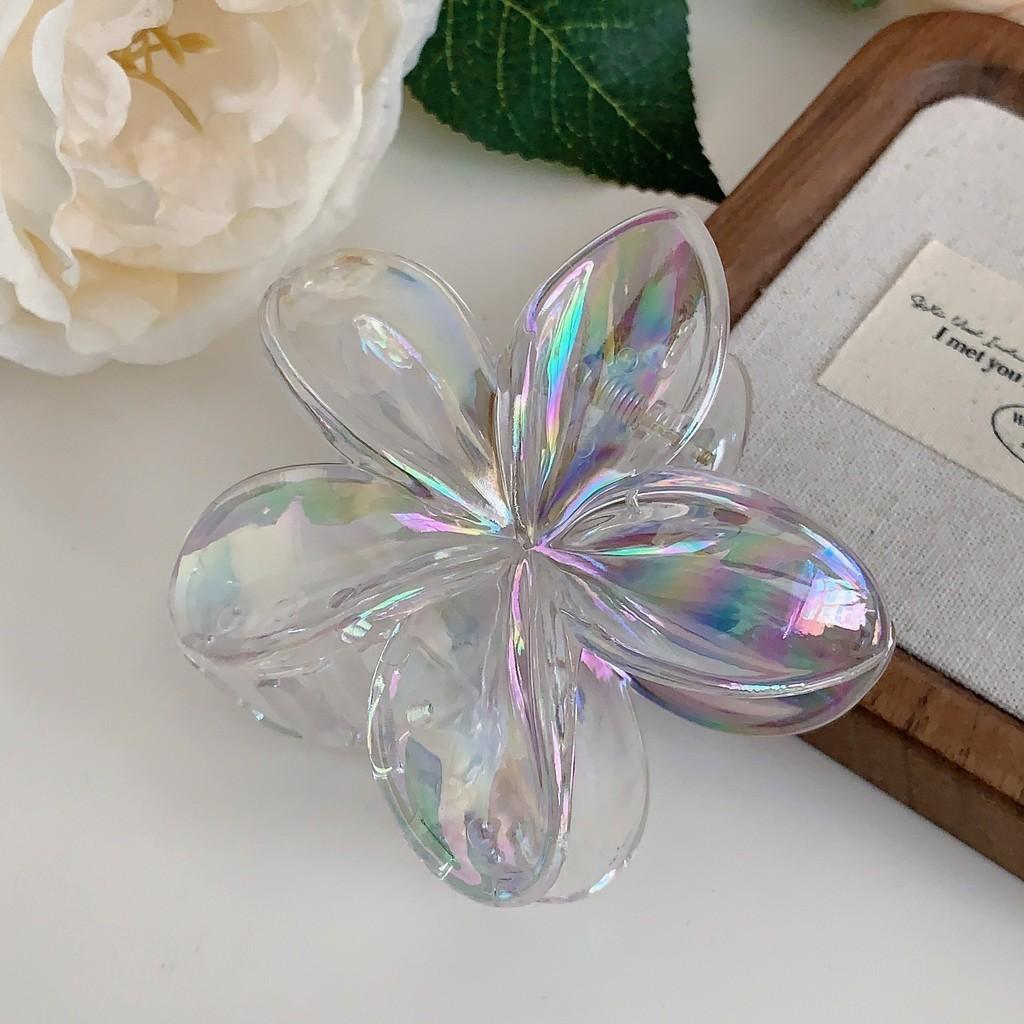 IF ME Haarklammern mit süßen Blumen für Frauen, transparente Haarspange aus Acryl, Strand- und Hawaii-Haar-Accessoires transparent von Joom DACH