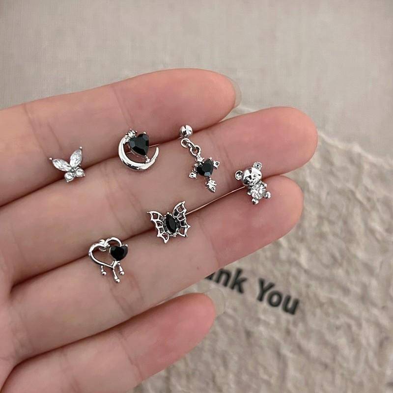 IF ME Koreanisches Schmetterlings-Ohrring-Set mit Zirkonia-Kleeblatt-Ohrsteckern für Frauen im Y2K-Stil, Zubehör, Schmuck 1 von Joom DACH