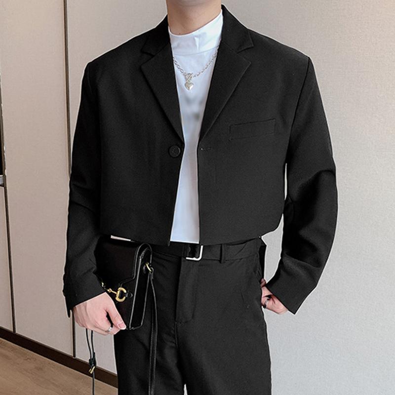 INCERUN Einfarbig Männer Casual Kurze Dünne Mäntel Blazer L schwarz von Joom DACH