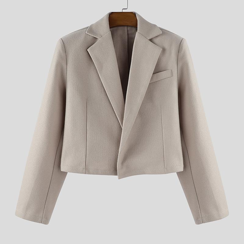 INCERUN Herbst Winter Herren Langarm Melton Kurze Blazer Mäntel 2XL apricot von Joom DACH
