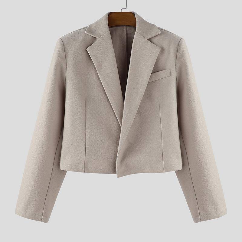 INCERUN Herbst Winter Herren Langarm Melton Kurze Blazer Mäntel 2XL apricot von Joom DACH