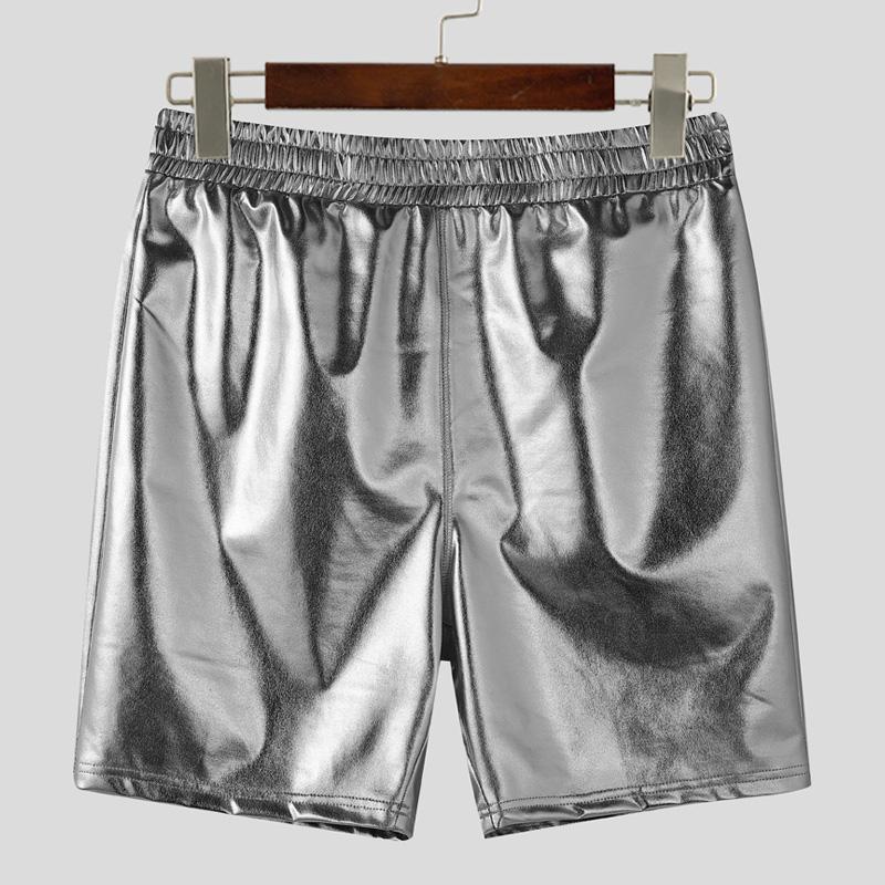 INCERUN Herren Damen Elastischer Bund Glitzer Rückenausschnitt Lässige Party Mini Shorts L silber von Joom DACH