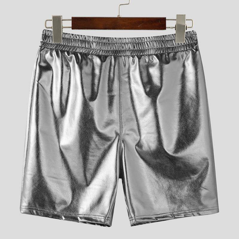 INCERUN Herren Damen Elastischer Bund Glitzer Rückenausschnitt Lässige Party Mini Shorts L silber von Joom DACH