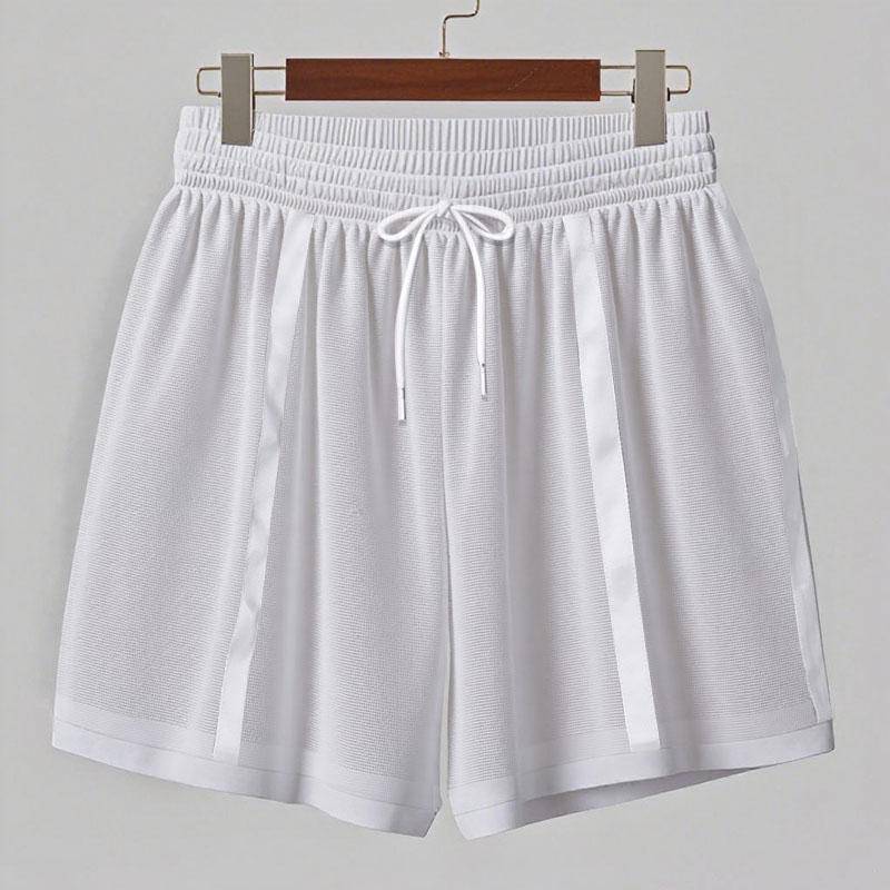 INCERUN Herren Elastischer Bund Mesh Transparentes Stitching Strand Minihose Shorts Homewear 5XL weiß von Joom DACH