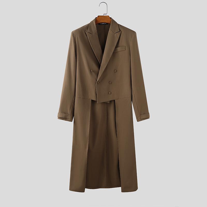 INCERUN Herren Reverskragen High Low Unregelmäßige Schlitze Lange Tunika Blazer Mäntel 5XL braun INCERUN Herren Reverskragen High Low Unregelmäßige Schlitze Lange Tunika Blazer Mäntel 5XL braun von Joom DACH