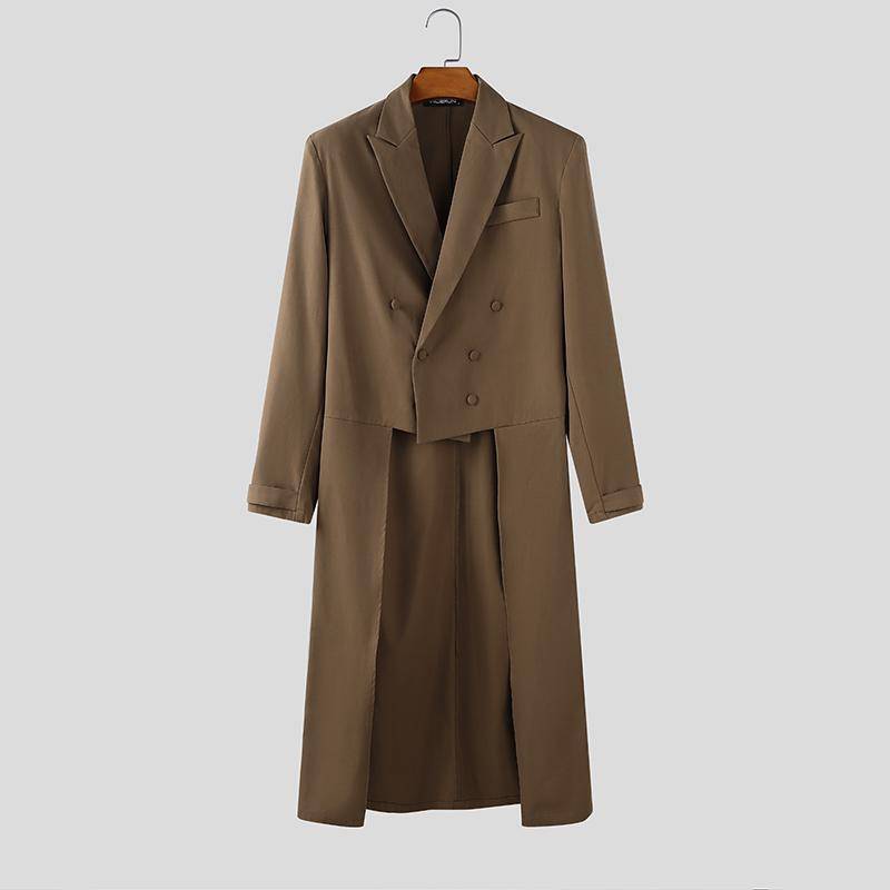 INCERUN Herren Reverskragen High Low Unregelmäßige Schlitze Lange Tunika Blazer Mäntel 5XL braun INCERUN Herren Reverskragen High Low Unregelmäßige Schlitze Lange Tunika Blazer Mäntel 5XL braun von Joom DACH