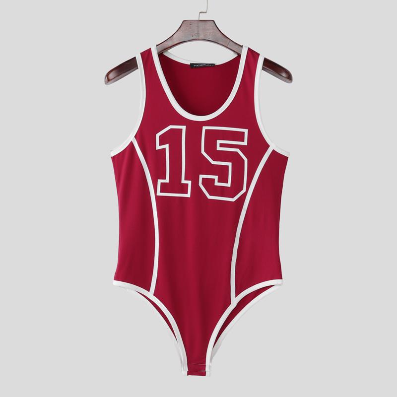 INCERUN Herren Träger Ärmellos Buchstabenaufdruck Slips Bodysuits Jumpsuits Unterwäsche M von Joom DACH