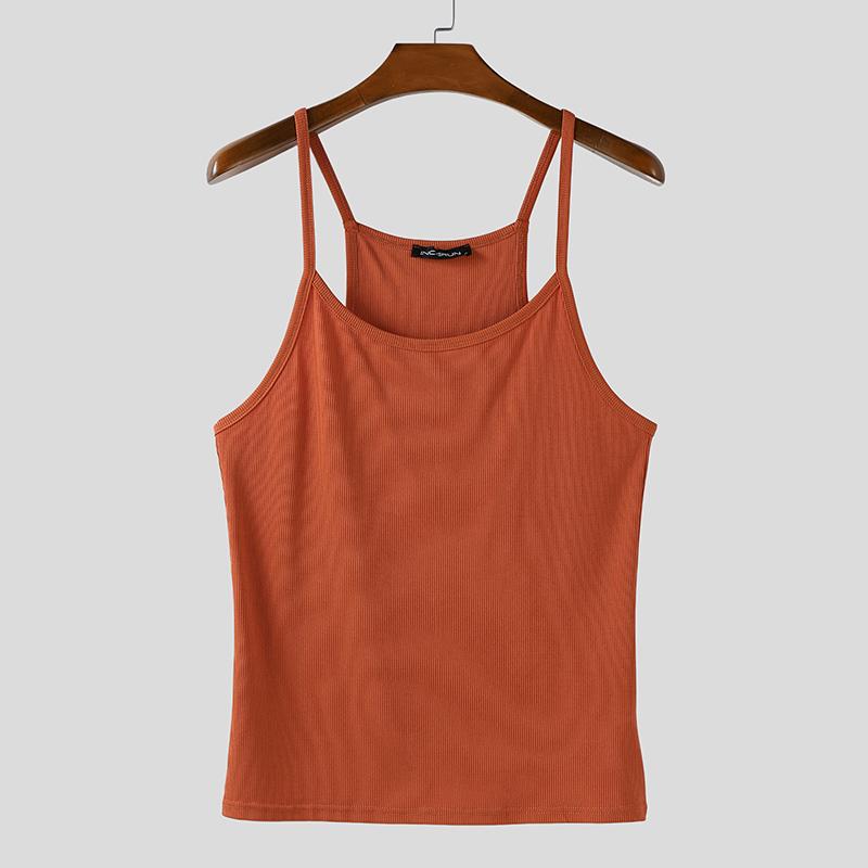 INCERUN Herren Träger Ärmellos Dünn Lässig Basic Figurbetont Tanktops Camisole XL von Joom DACH