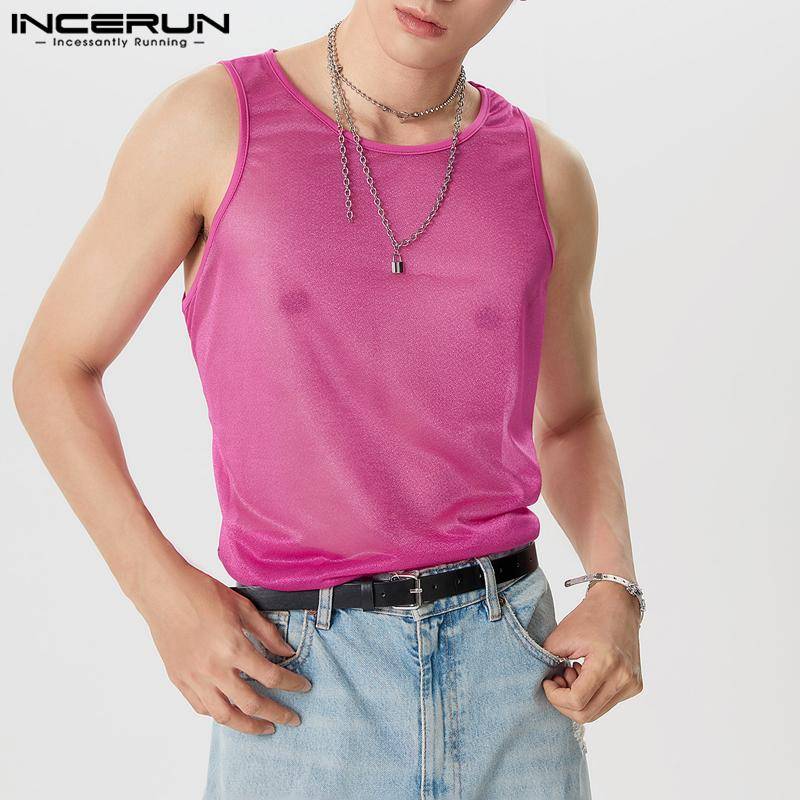 INCERUN Männer Ärmellose Transparent Mesh Sheer Tanks Sommer Sehen Durch Tops Weste 4XL von Joom DACH