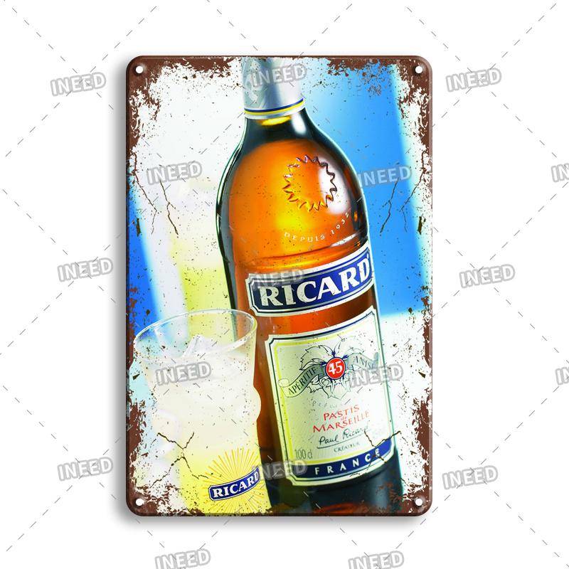 INEED Ricard Bier Retro Metallschild Poster Vintage Wandplakat Blechschild Dekorative Wandplatte Bar Pub Plakette Dekor Zubehör 20x30cm von Joom DACH