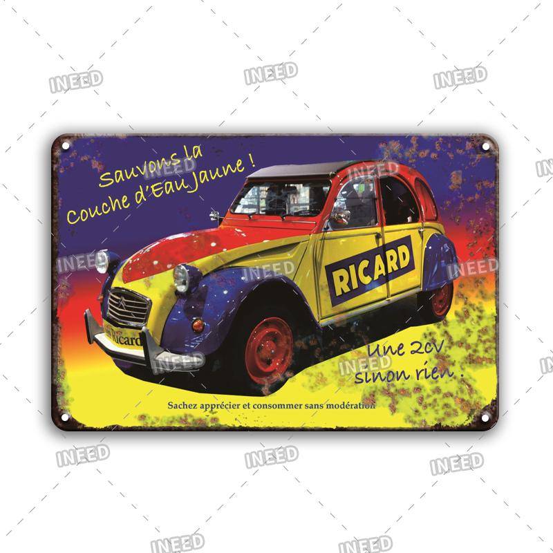 INEED Ricard Bier Retro Metallschild Poster Vintage Wandplakat Blechschild Dekorative Wandplatte Bar Pub Plakette Dekor Zubehör 20x30cm von Joom DACH