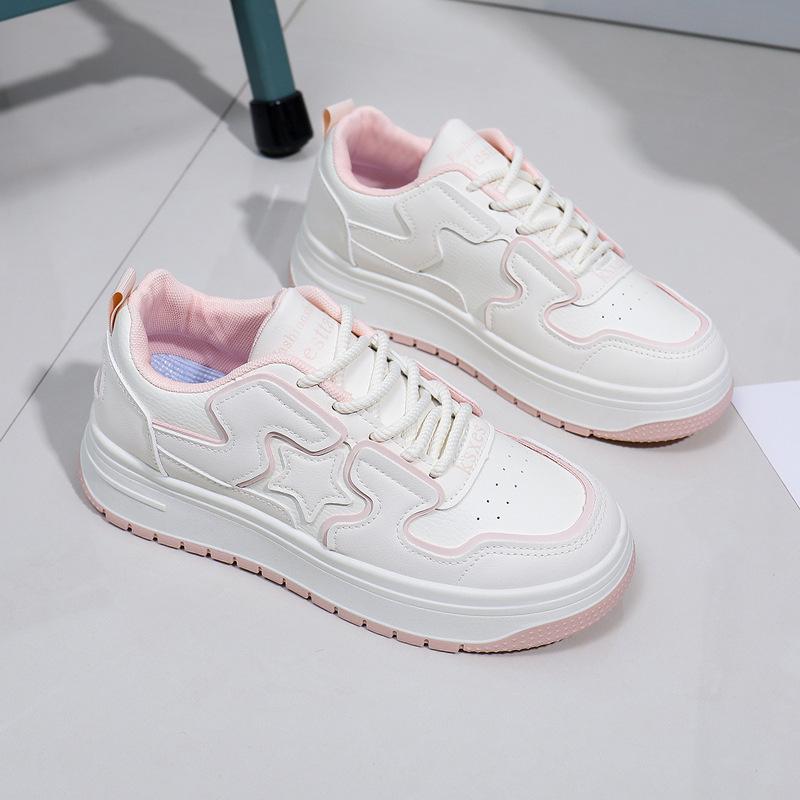 INS Weiße Schuhe für Studenten Koreanischer Stil Damen Modisch Frühling Neu Plateau Höhenerhöhend Atmungsaktiv Freizeitschuhe Streetstyle A615 40 von Joom DACH