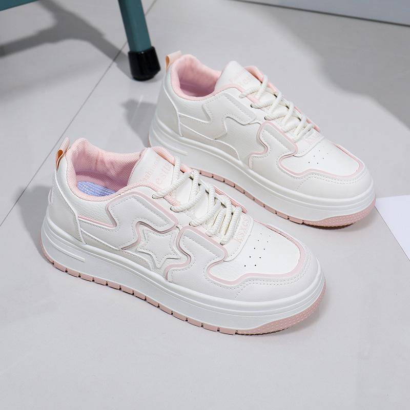 INS Weiße Schuhe für Studenten Koreanischer Stil Damen Modisch Frühling Neu Plateau Höhenerhöhend Atmungsaktiv Freizeitschuhe Streetstyle A615 40 von Joom DACH