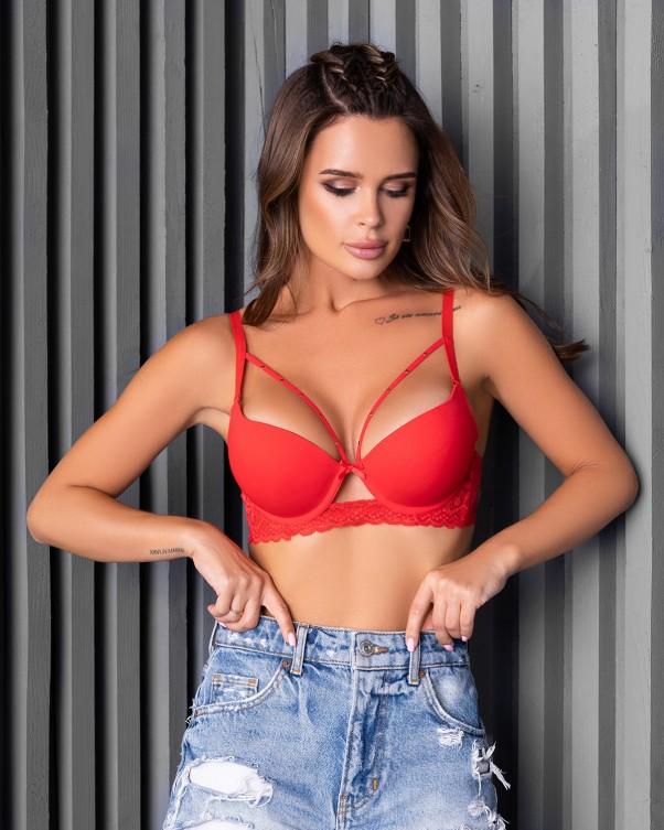 ISSA Plus Push-Up-BH mit Trägern 85B rot von Joom DACH