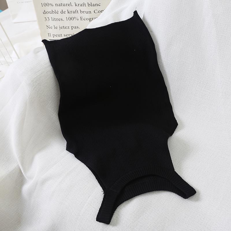 ITOOLIN Damen-Crop-Tops, schwarz, gestrickt, schulterfrei, Tank-Tops One Size von Joom DACH