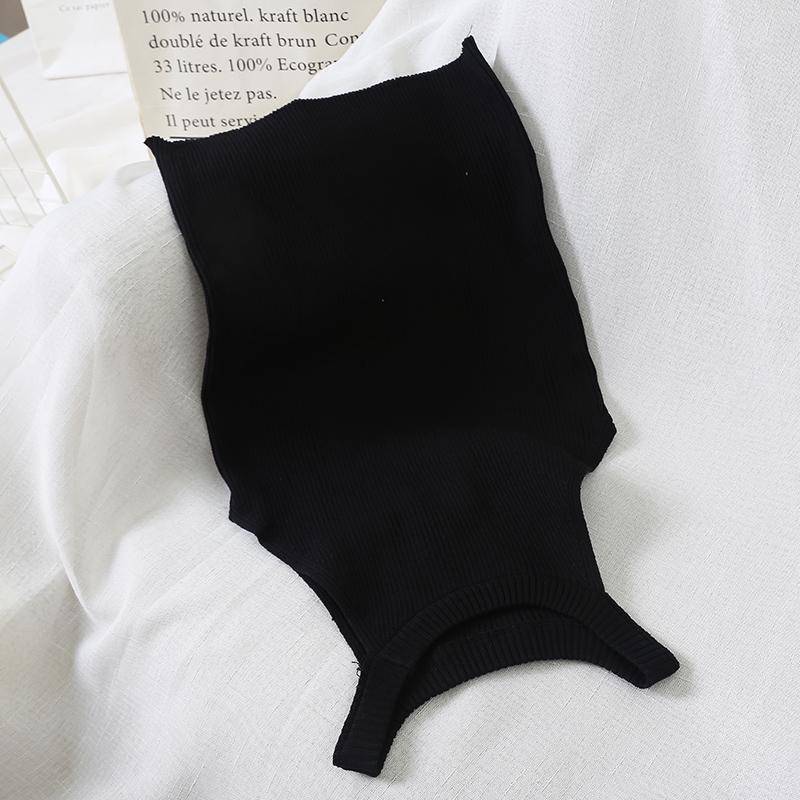 ITOOLIN Damen-Crop-Tops, schwarz, gestrickt, schulterfrei, Tank-Tops One Size von Joom DACH