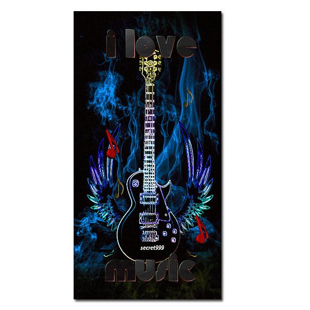 Ich liebe Musik, coole Gitarren-Poster, Leinwanddrucke, Musikinstrument, Studio, Wandkunst, Dekor, Malerei, Persönlichkeitsbilder, Heimdekoration 60x120cm No Frame von Joom DACH