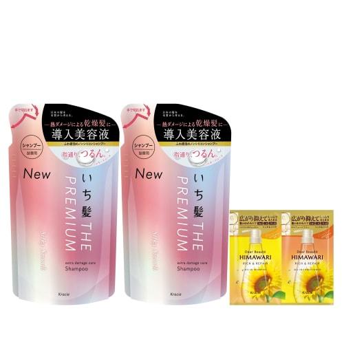 Ichikami THE PREMIUM [Seidig Glatt] Extra Damage Care Introducing Serum in Shampoo Nachfüllpackung 340ml x 2 Set mit Bonus | Silikonfreie Haarpflege Männer Frauen von Joom DACH