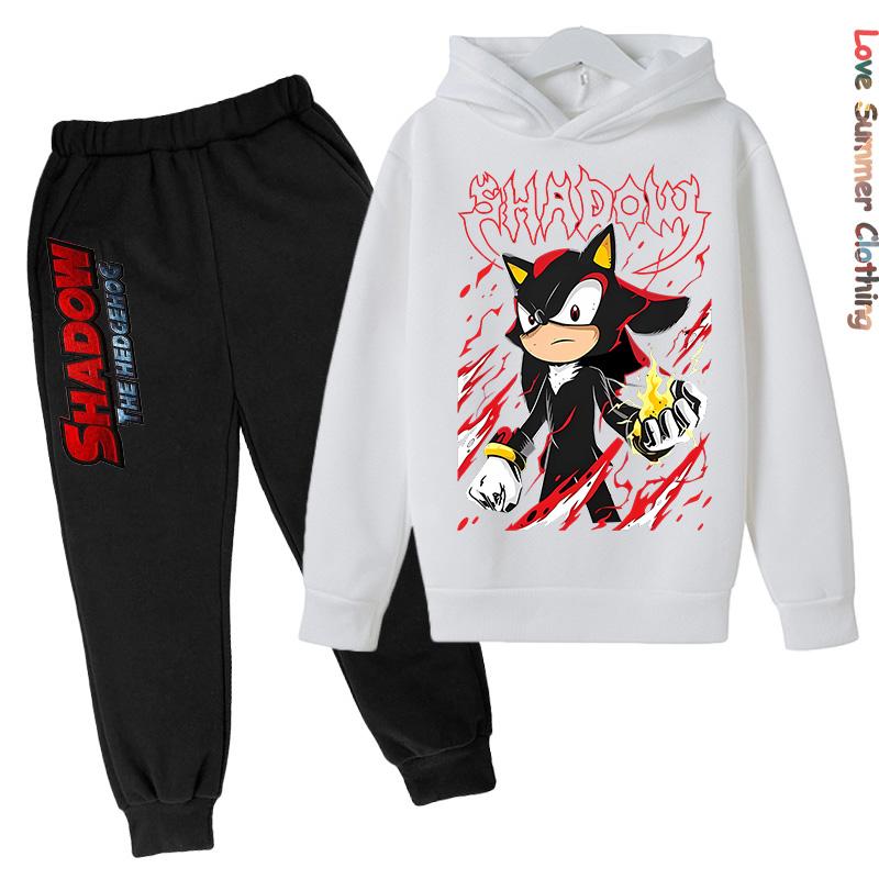Igel Jungen Hoodie Trainingsanzug Charakter Hoodie HD Druck Schatten Herbst Sonic Kinder Mädchen Hoodie Set Alter 4-14 Dünnes Fleece Hoodie Set Trainingsanzug Polyester 120 von Joom DACH
