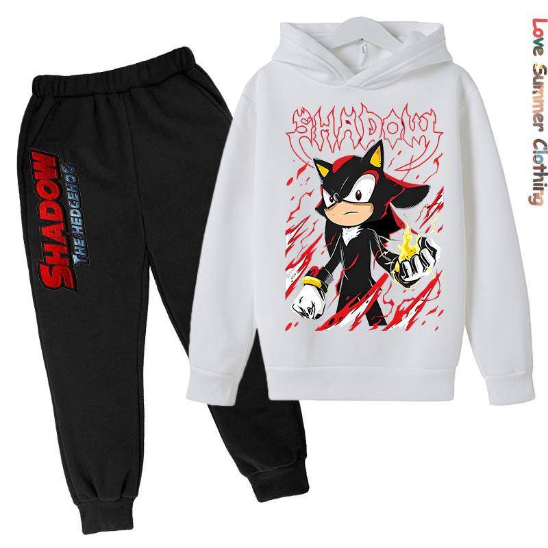 Igel Jungen Hoodie Trainingsanzug Charakter Hoodie HD Druck Schatten Herbst Sonic Kinder Mädchen Hoodie Set Alter 4-14 Dünnes Fleece Hoodie Set Trainingsanzug Polyester 120 von Joom DACH