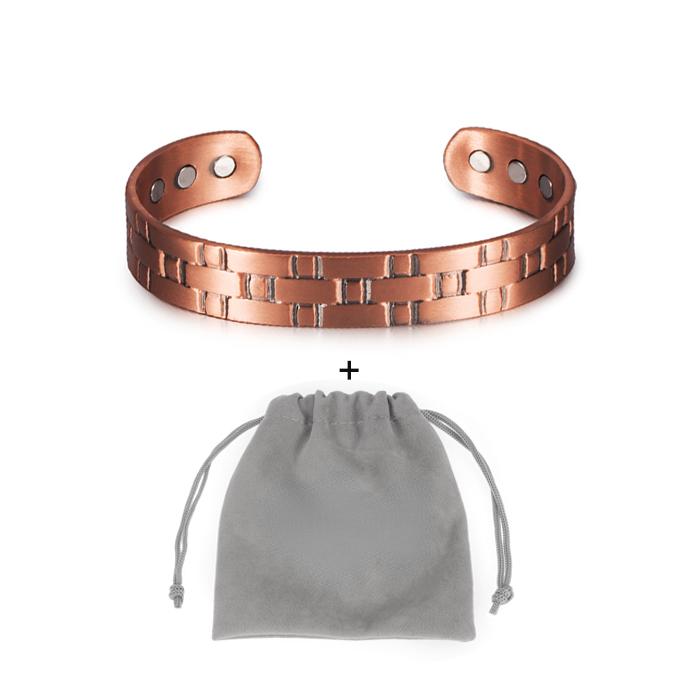 Ikuinen Magnetisches Kupferarmband für Männer, Gesundheit, breites Kreuz, verstellbare Manschette, Armreif, Energie, reines Kupfer, Armbänder &; Armreifen für Männer Kupfer von Joom DACH