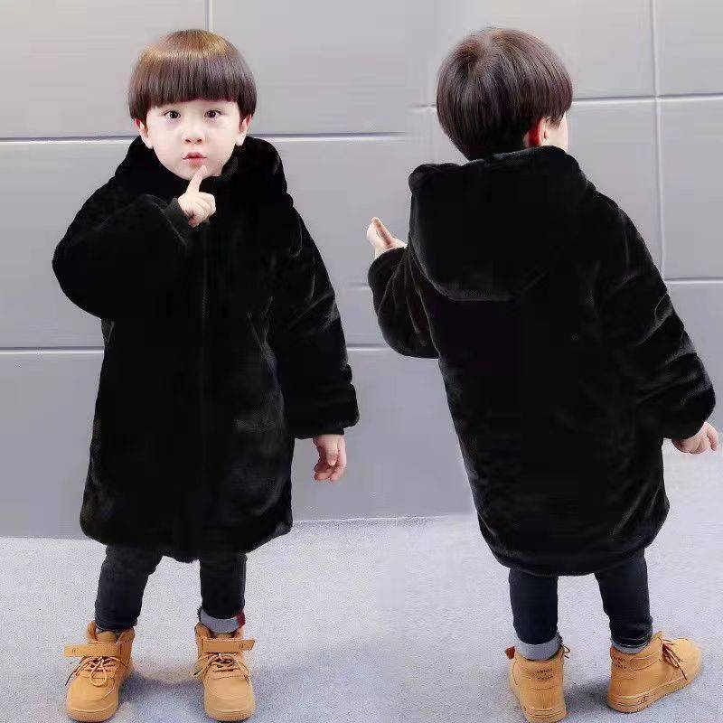 Imitationspelzmantel für Mädchen Nerzimitat Mittellang Jacke mit dicker Baumwolle für den Winter 130 von Joom DACH