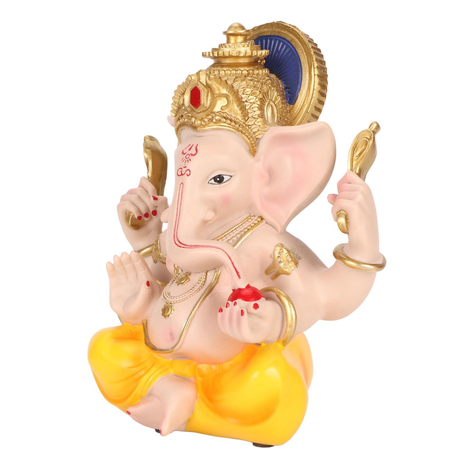 Indische Ganesha-Statue Elefant Hindu-Gott Skulptur Harz Dekoratives Indischer Elefant Gott Ornament bunt von Joom DACH