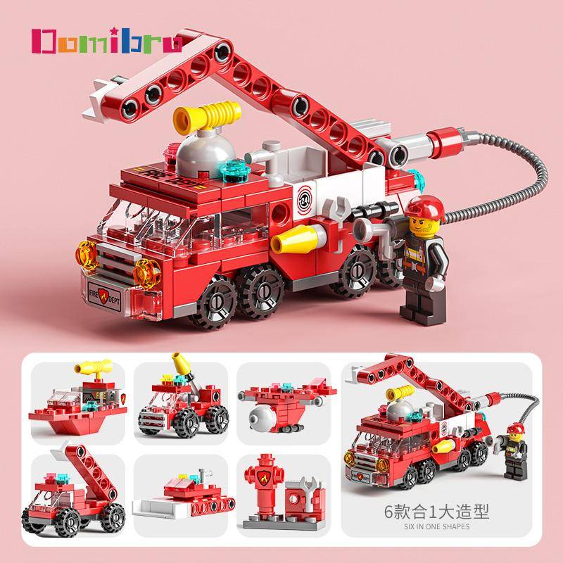 Ingenieur-LKW-Bausteine, Lernspielzeug, Auto-Block-Spielzeug für Kinder, Jungen, Mädchen, Geschenke FireTruck-142Pcs von Joom DACH