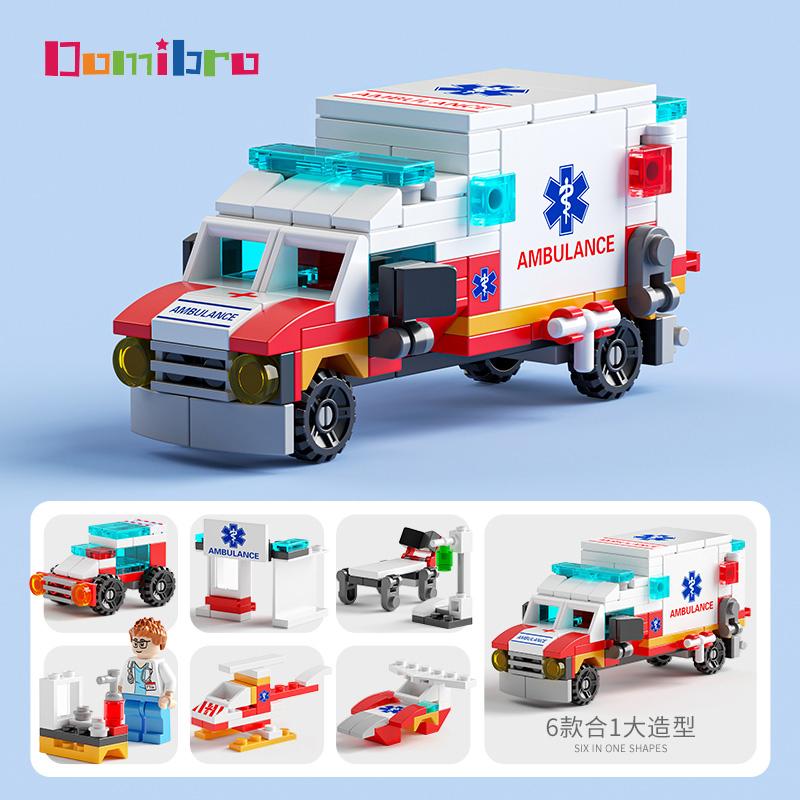 Ingenieur-LKW-Bausteine, Lernspielzeug, Auto-Block-Spielzeug für Kinder, Jungen, Mädchen, Geschenke Rescue Team-122Pcs von Joom DACH