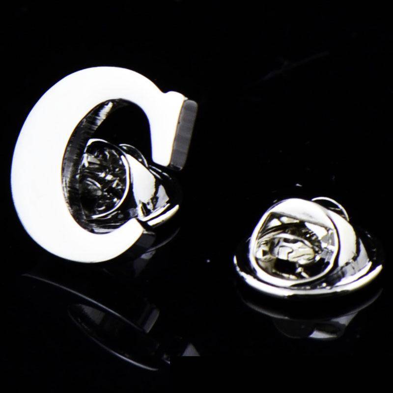 Initiale A bis Z 26 Buchstaben Pin Silber Farbe Mode Englisch Symbol Design Herren Anzug Kragen Revers Brosche Pin Party Schmuck von Joom DACH