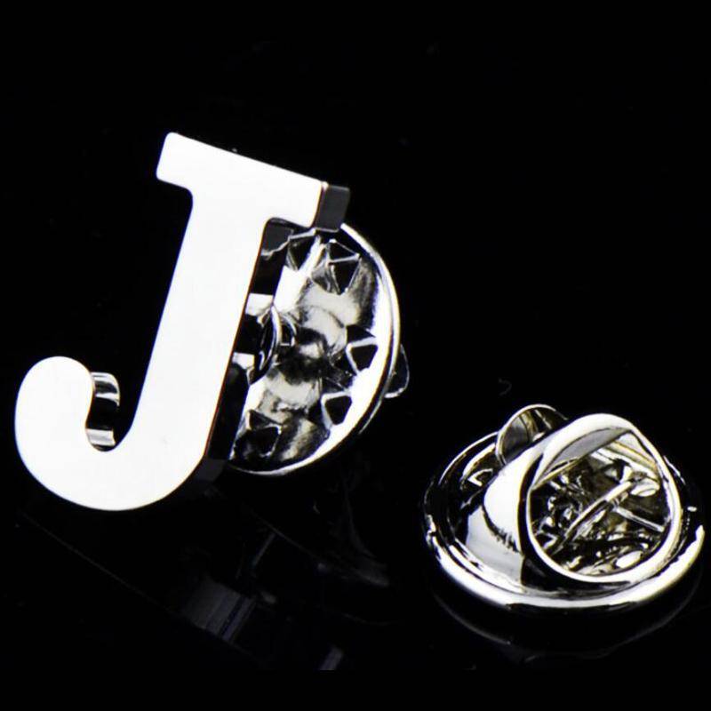 Initiale A bis Z 26 Buchstaben Pin Silber Farbe Mode Englisch Symbol Design Herren Anzug Kragen Revers Brosche Pin Party Schmuck von Joom DACH