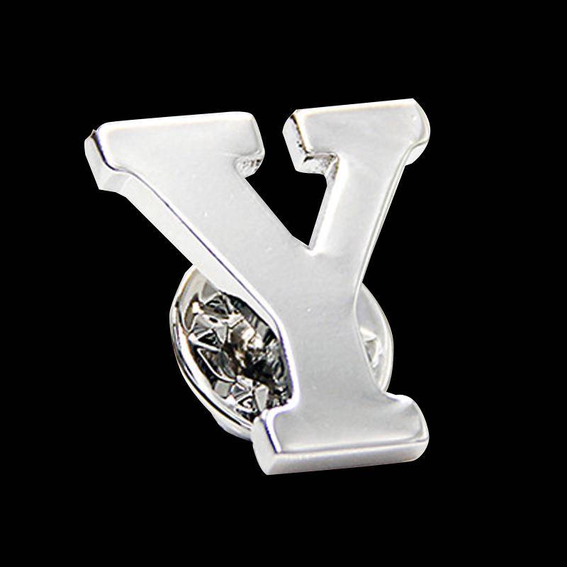 Initiale A bis Z 26 Buchstaben Pin Silber Farbe Mode Englisch Symbol Design Herren Anzug Kragen Revers Brosche Pin Party Schmuck von Joom DACH