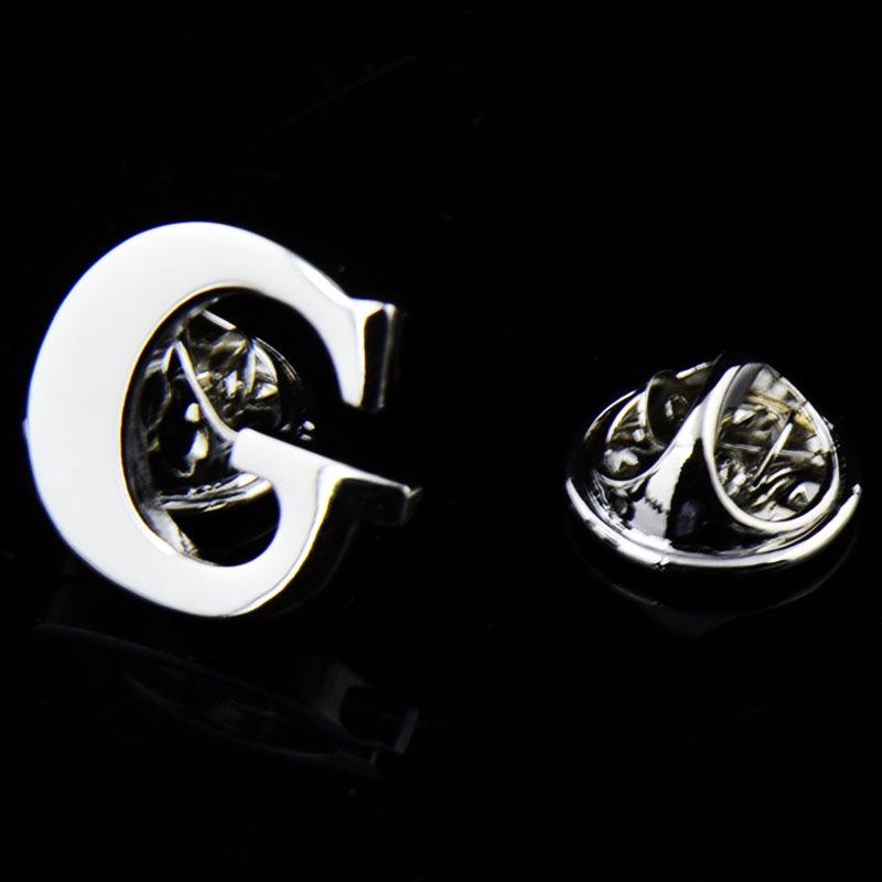 Initiale A bis Z 26 Buchstaben Pin Silber Farbe Mode Englisch Symbol Design Herren Anzug Kragen Revers Brosche Pin Party Schmuck von Joom DACH
