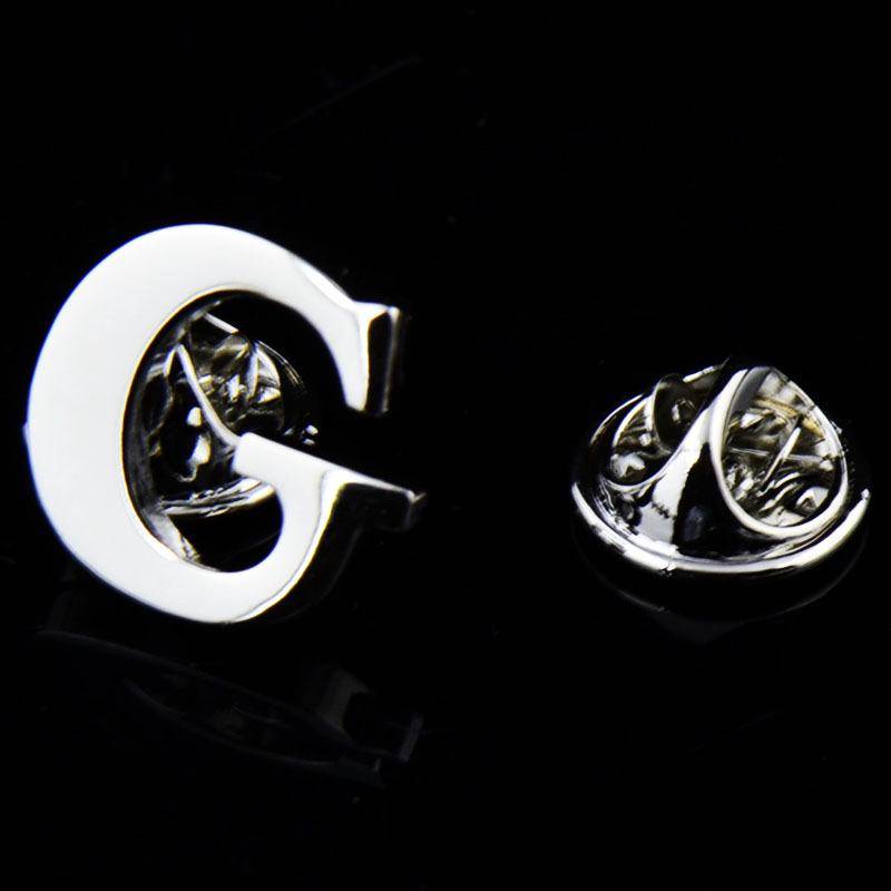 Initiale A bis Z 26 Buchstaben Pin Silber Farbe Mode Englisch Symbol Design Herren Anzug Kragen Revers Brosche Pin Party Schmuck von Joom DACH