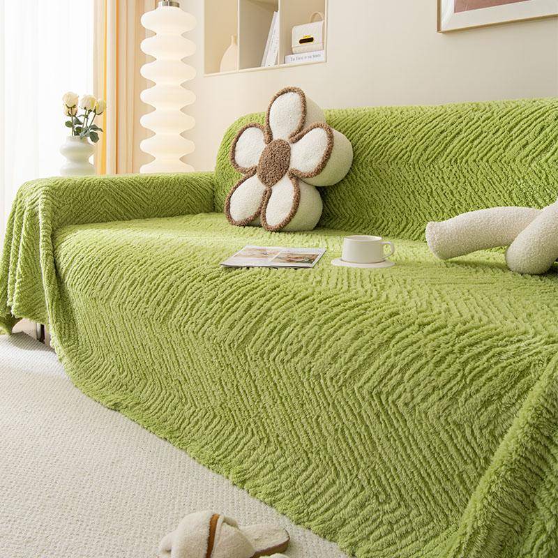 Ins Creme Stil Helle Farbe Plüsch Sofa Handtuch Verdickt Herbst und Winter Sofa Decke Volle Abdeckung Universelle Sofa Abdeckung Anti-katze Kratzer 180*130cm von Joom DACH