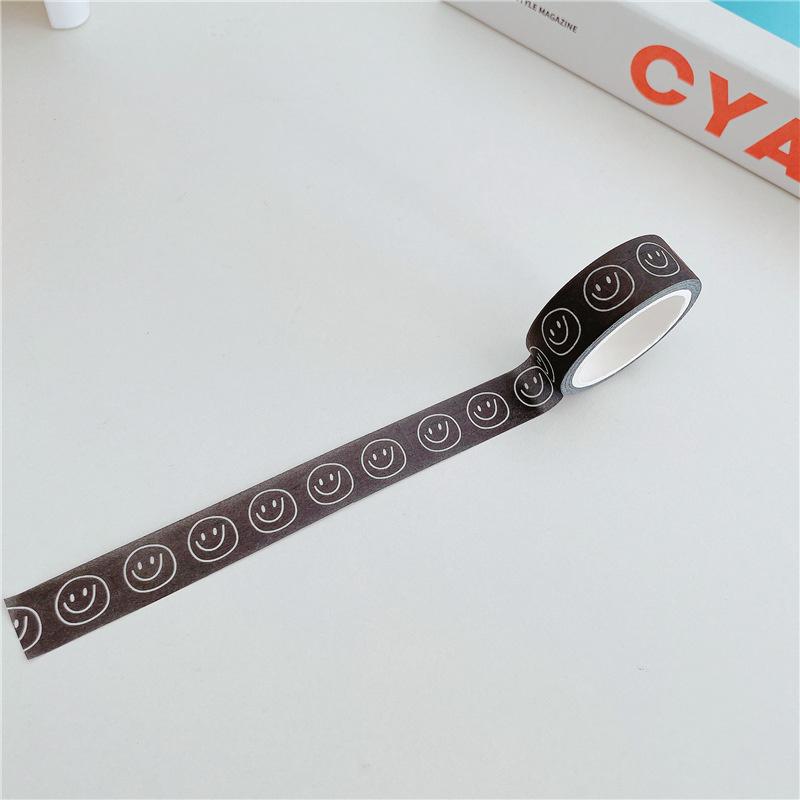 Ins Einfache Cartoon Comic Smiley Washi Band Scrapbooking DIY Decor Journal Koreanische Band Niedlich Band Papier Tagebuch Schreibwaren Aufkleber schwarz von Joom DACH