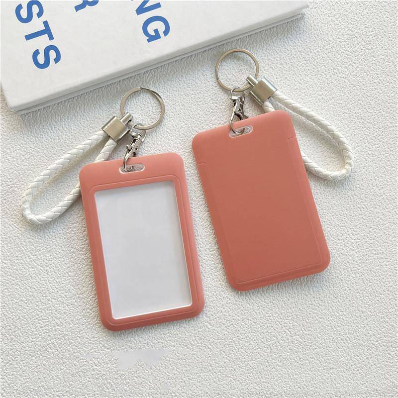 Ins Volltonfarbe ID-Kartenhalter Studentenbus-Kartenetui Abzeichenkartenhülle Damen Kreditkartenhalter mit Handseil-Lanyard von Joom DACH