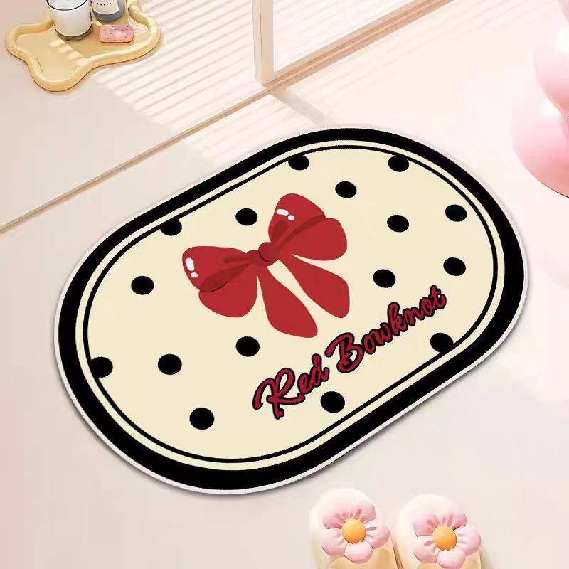 Ins Wind Bow Badezimmer Badezimmer Kieselgur Bodenmatte Wohnzimmer Eingangsteppich Wasserabsorbierend Rutschfest Fußmatte 40X60cm 15.7X23.6in von Joom DACH