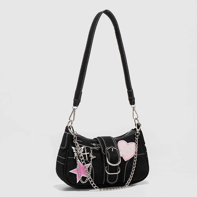 Instagram Nische Mode Liebe Schmetterling Brosche Achseltasche Mädchen Motorrad Baguette Tasche Mädchen von Joom DACH