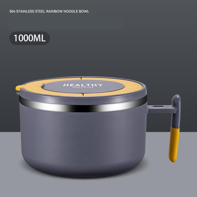 Instant-Nudelschüssel, 304 Edelstahl-Lunchbox mit Griff, Bento-Box, Lebensmittel-Thermoskanne, Büroangestellter, Student, Kinder-Lunchbox 1000ml violett von Joom DACH
