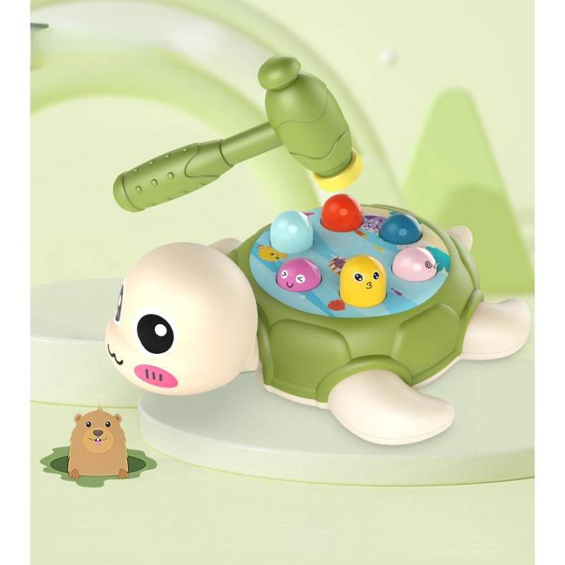 Interaktives Hammerspiel-Spielzeug, Whack-A-Mole-Hämmerspiel, Spielzeug für die frühe Entwicklung, Motorikspielzeug, interaktives Montessori-Lernspielzeug 19.5*16*6.9cm, 1 hammer grün von Joom DACH