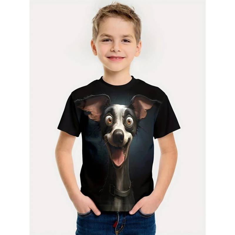Interessantes 3D-Tier-Druck-T-Shirt für Jungen und Mädchen, kreatives T-Shirt, lässig, kurzärmelig, Tops, T-Shirt für Jungen und Mädchen, Sommerkleidung 140 von Joom DACH